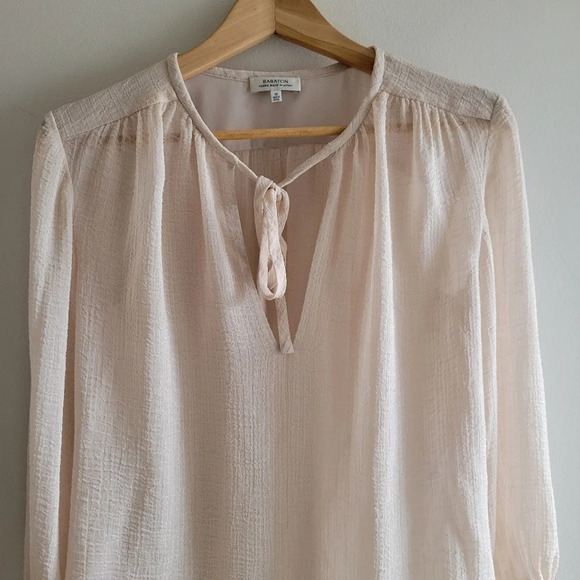 Babaton by Aritzia, Allan Semi Sheer Tie Front Blouse - Picture 4 of 13